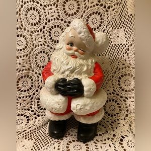 14 Inch Atlantic Mold Winking Santa Claus - Hand Painted, Holiday Christmas